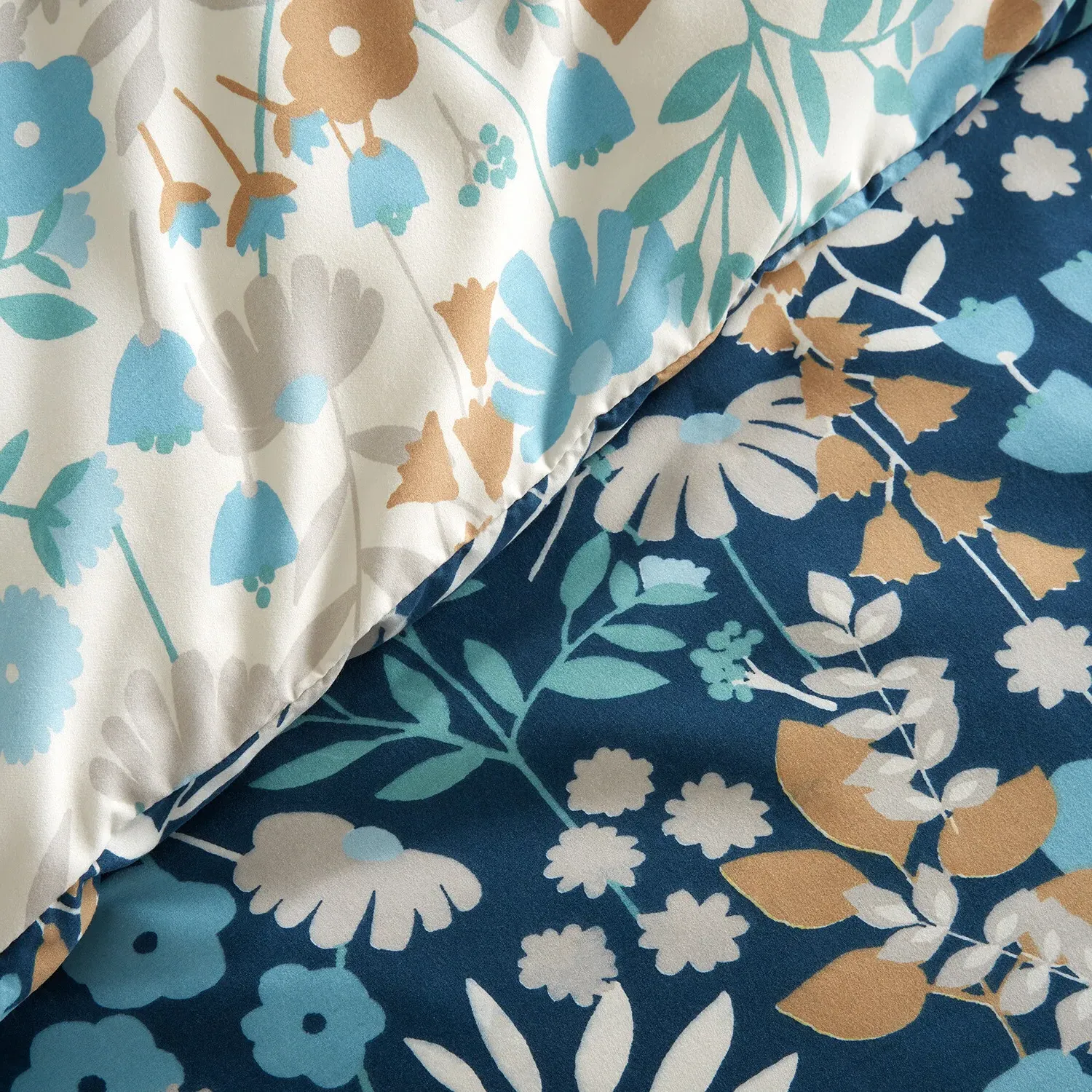 Posie Floral Double Bedding Set - Navy