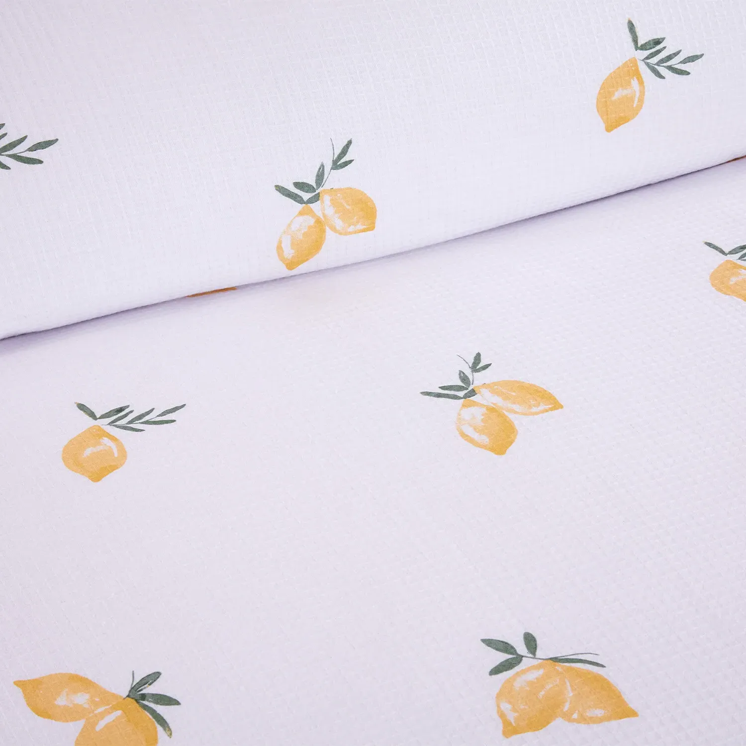 Positano Super King Waffle Duvet Set - White, Yellow