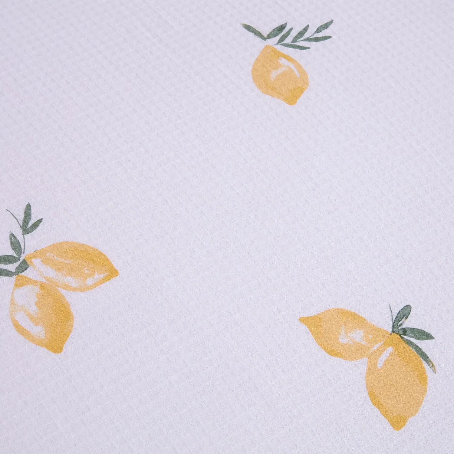 Positano Super King Waffle Duvet Set - White, Yellow