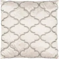 Quatrefoil Beaded Feather Filled Cushion