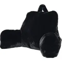 Rabbit Faux Fur Cuddle Chair with Side Pocket - Black