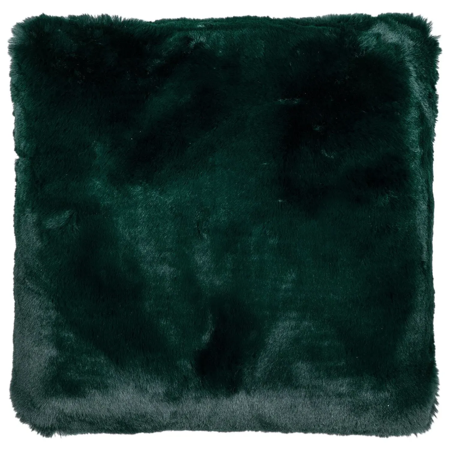 Rabbit Faux Fur Cushion - Forest Green image