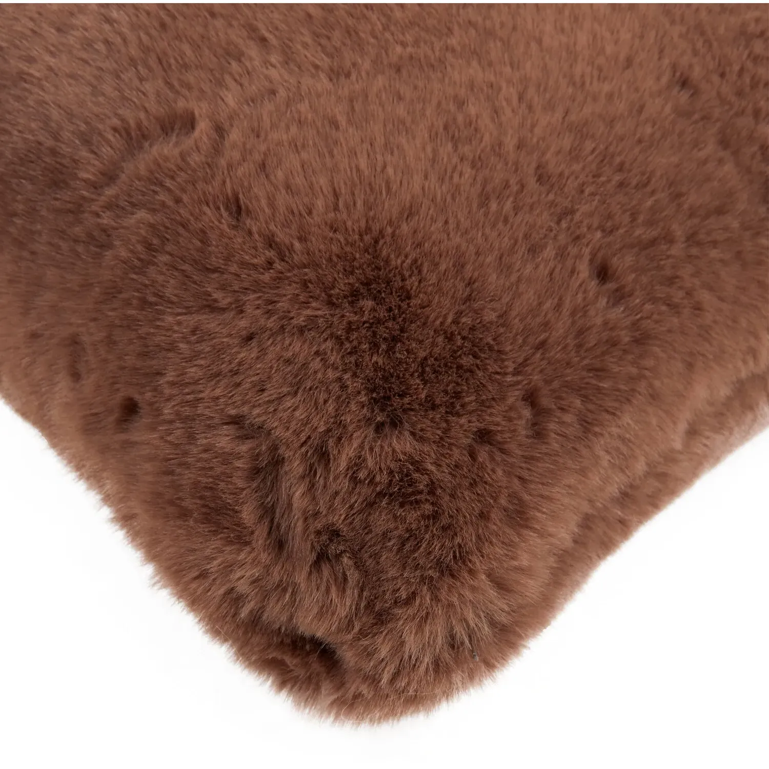 Rabbit Faux Fur Cushion - Mocha