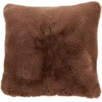 Rabbit Faux Fur Cushion - Mocha