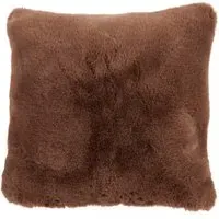 Rabbit Faux Fur Cushion - Mocha