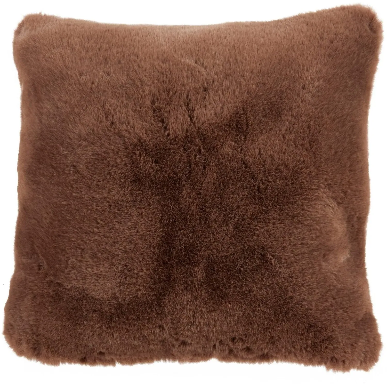 Rabbit Faux Fur Cushion - Mocha