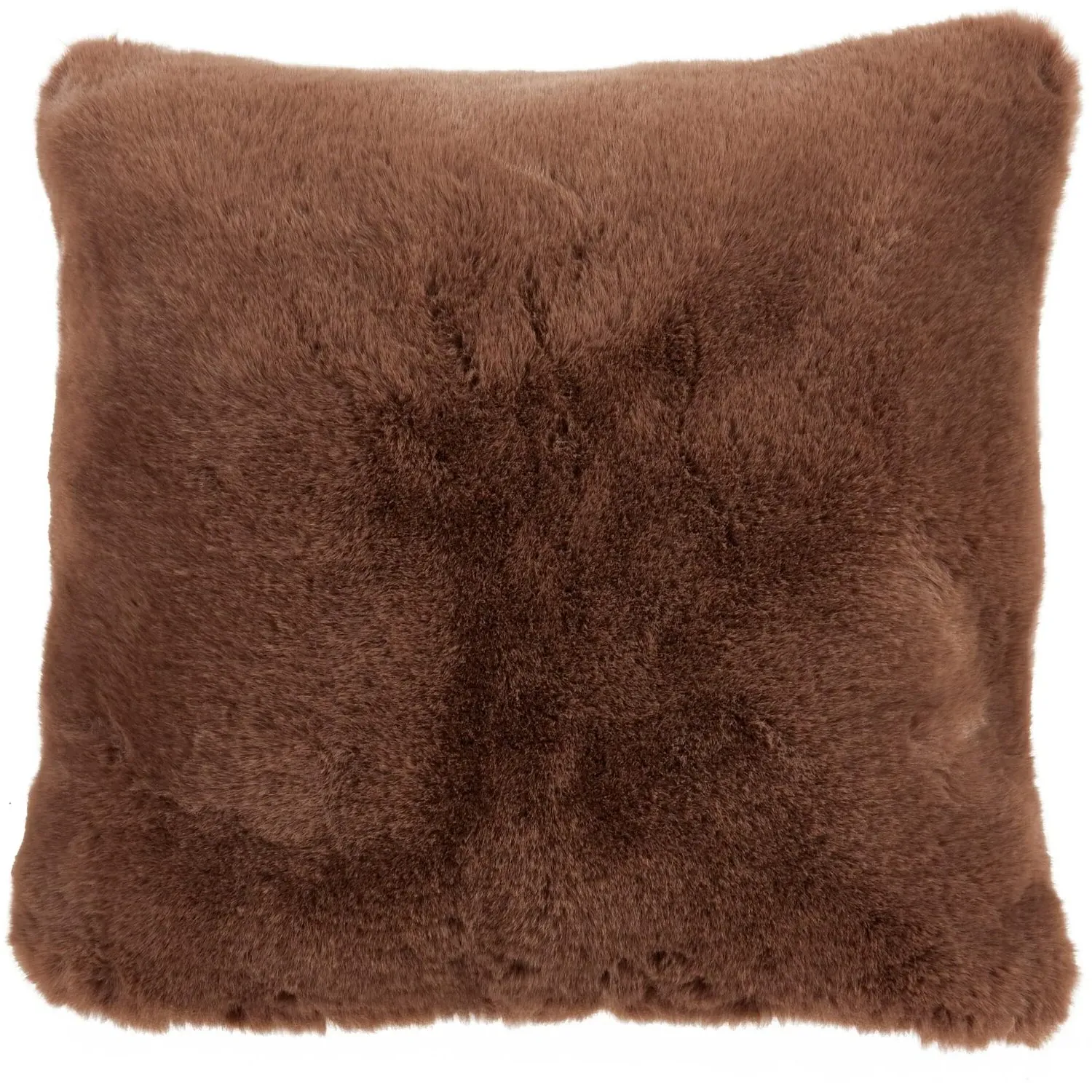 Rabbit Faux Fur Cushion - Mocha