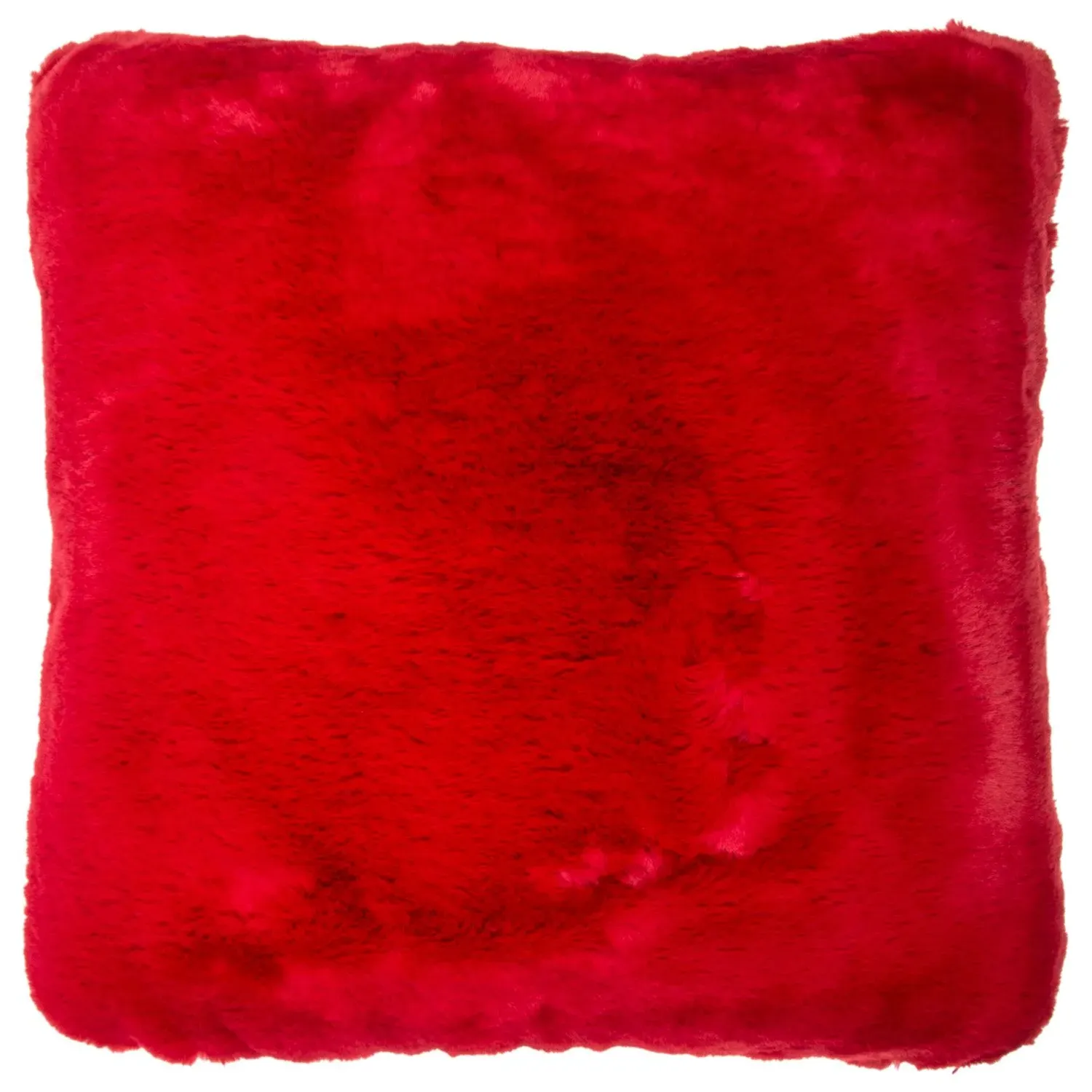 Rabbit Faux Fur Cushion - Red