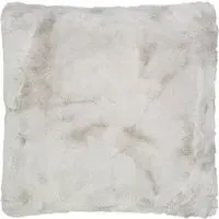 Rabbit Faux Fur Cushion - Silver