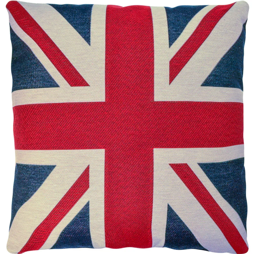 Red Union Jack Tapestry Cushion - Multi image