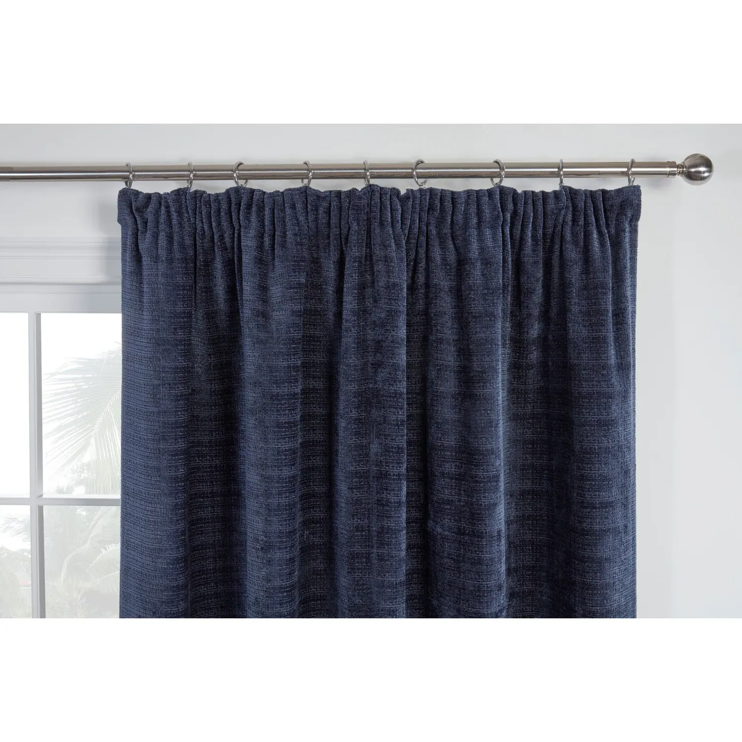 Rennes Chenille Taped Curtain 229 x 229cm - Navy