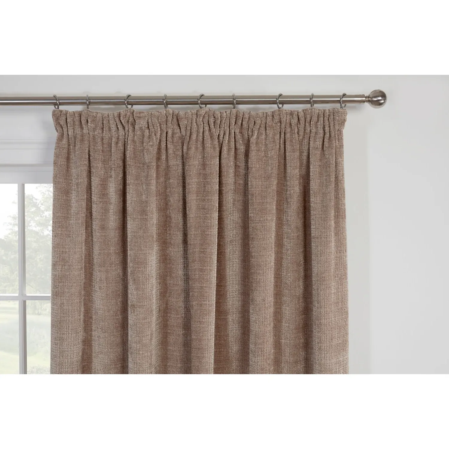 Rennes Chenille Taped Curtains - Mink