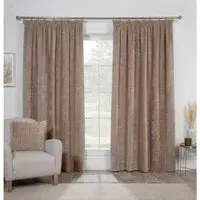 Rennes Chenille Taped Curtains - Mink