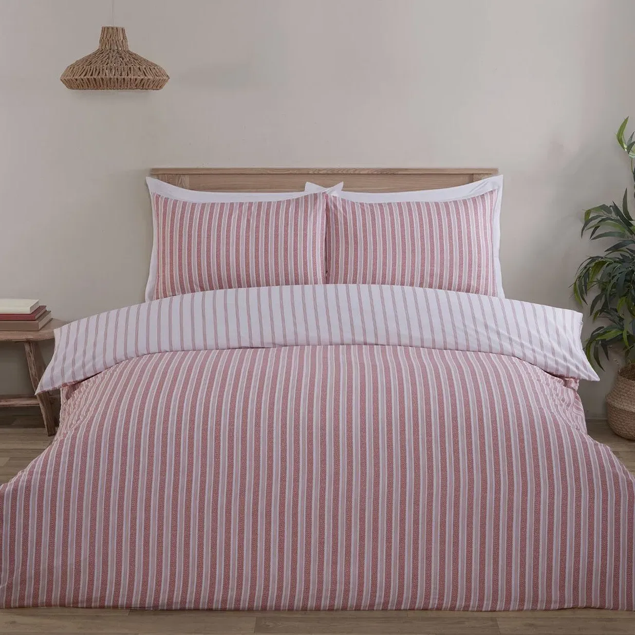 Rhodes Double Stripe Duvet Set - Rust