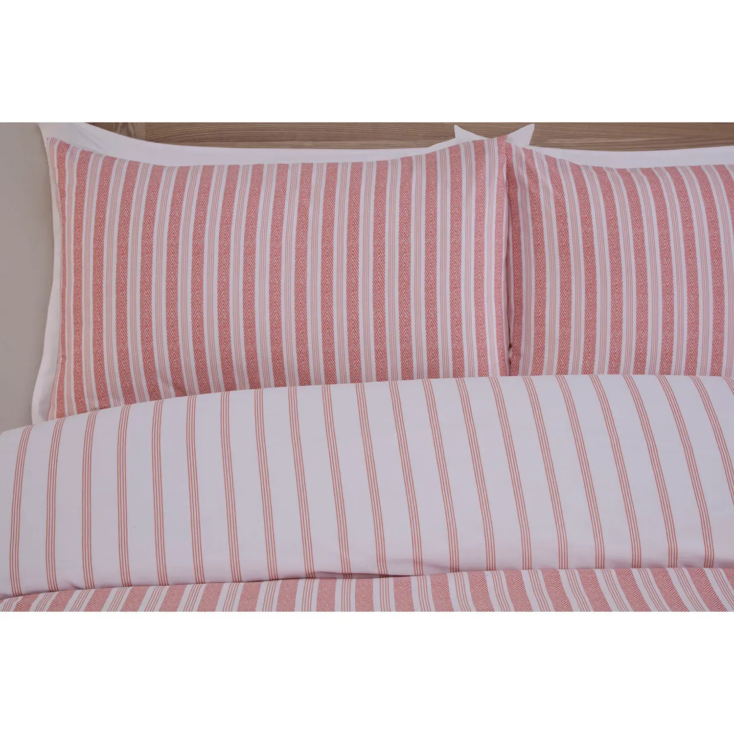 Rhodes Super King Stripe Duvet Set - Rust