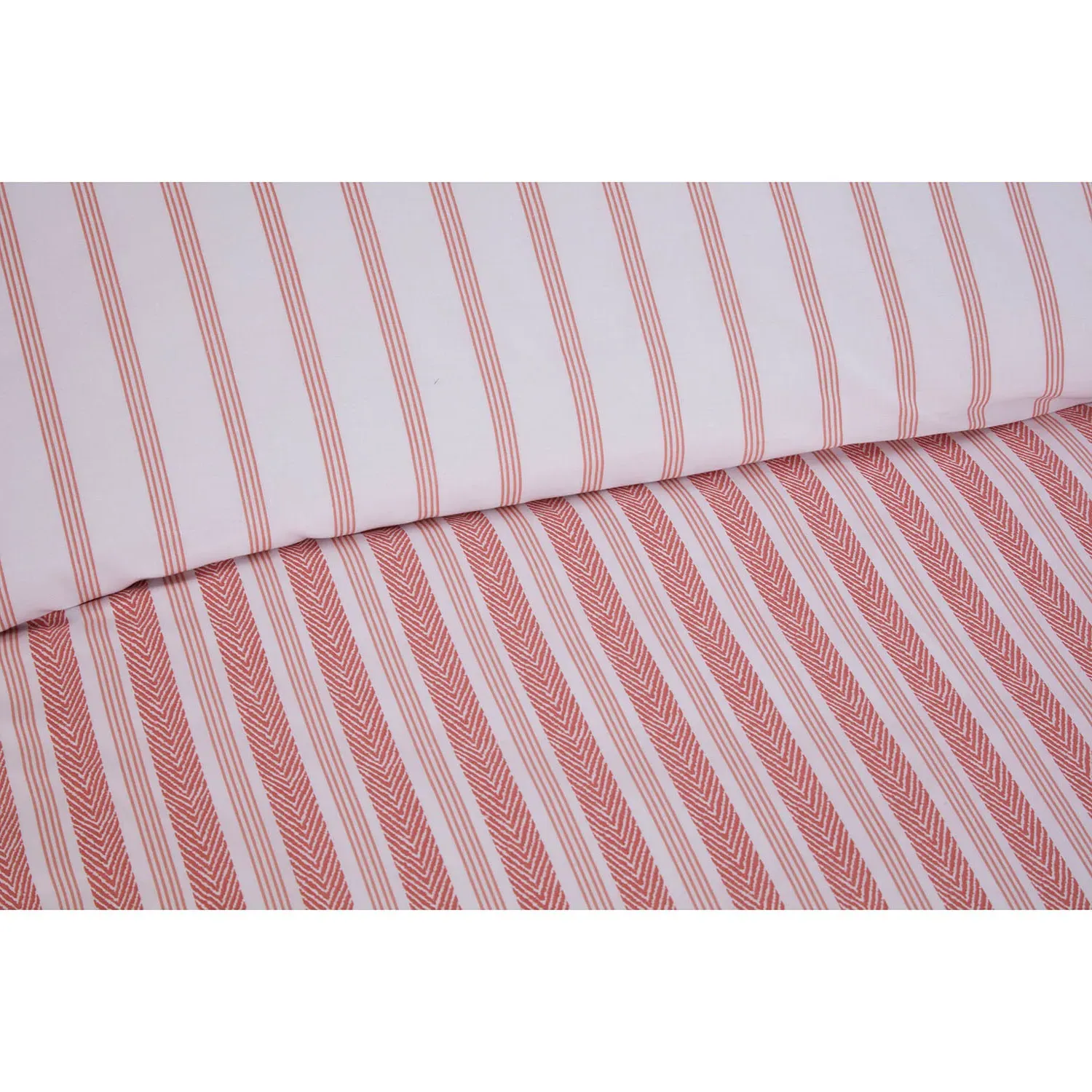 Rhodes Super King Stripe Duvet Set - Rust