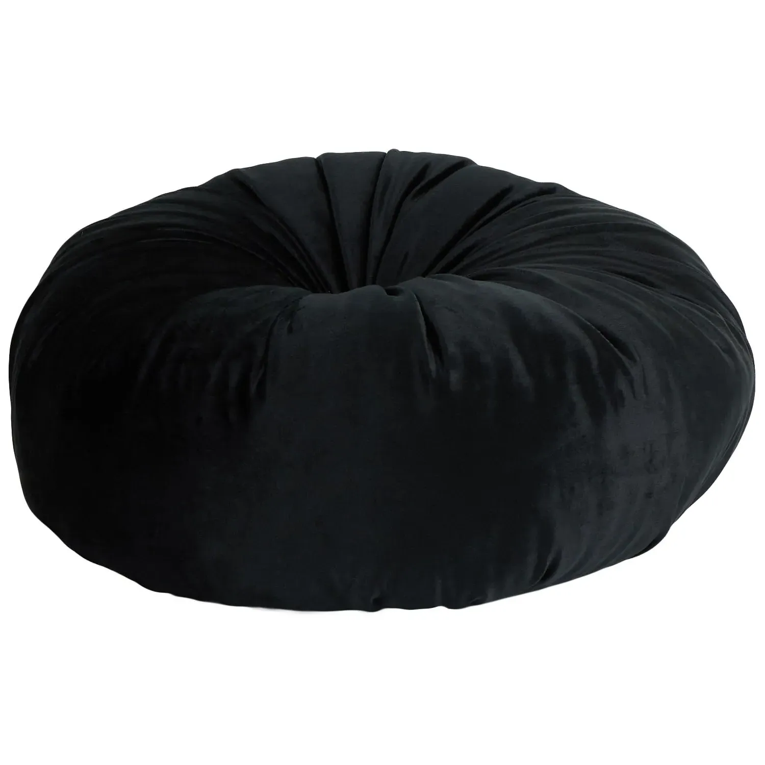 Round Velvet Cushion - Black