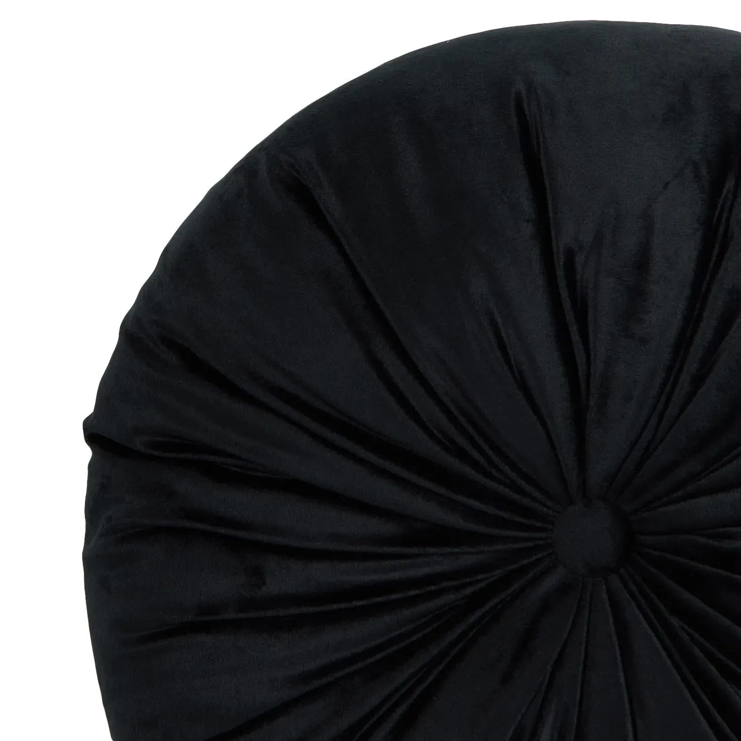 Round Velvet Cushion - Black