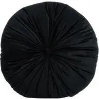 Round Velvet Cushion - Black