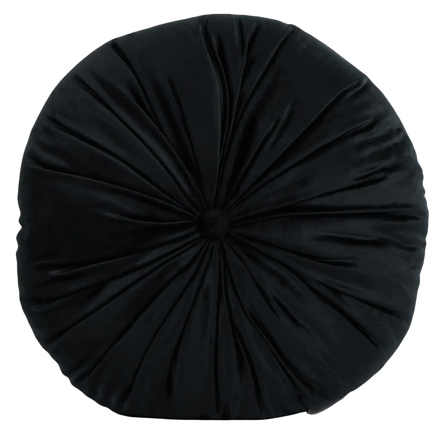 Round Velvet Cushion - Black