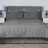 Ruched Faux Fur Double Duvet Set - Grey