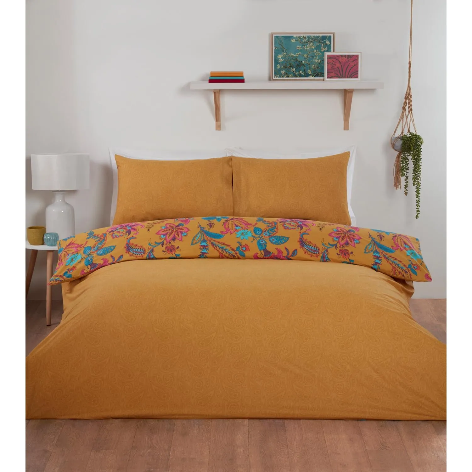 Safia Double Duvet Cover Set - Ochre