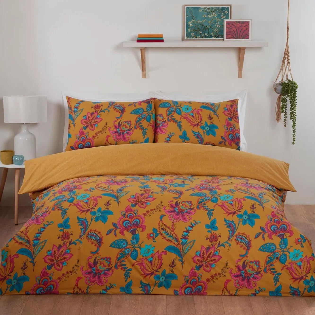 Safia Double Duvet Cover Set - Ochre image