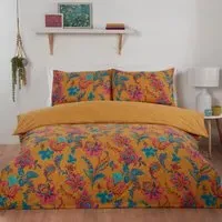 Safia King Size Duvet Cover Set - Ochre