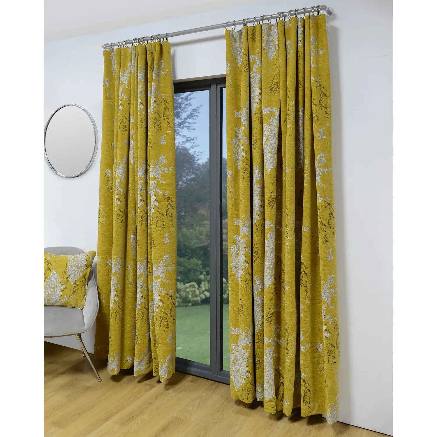 Sakura Taped Curtain - Ochre, Chenille