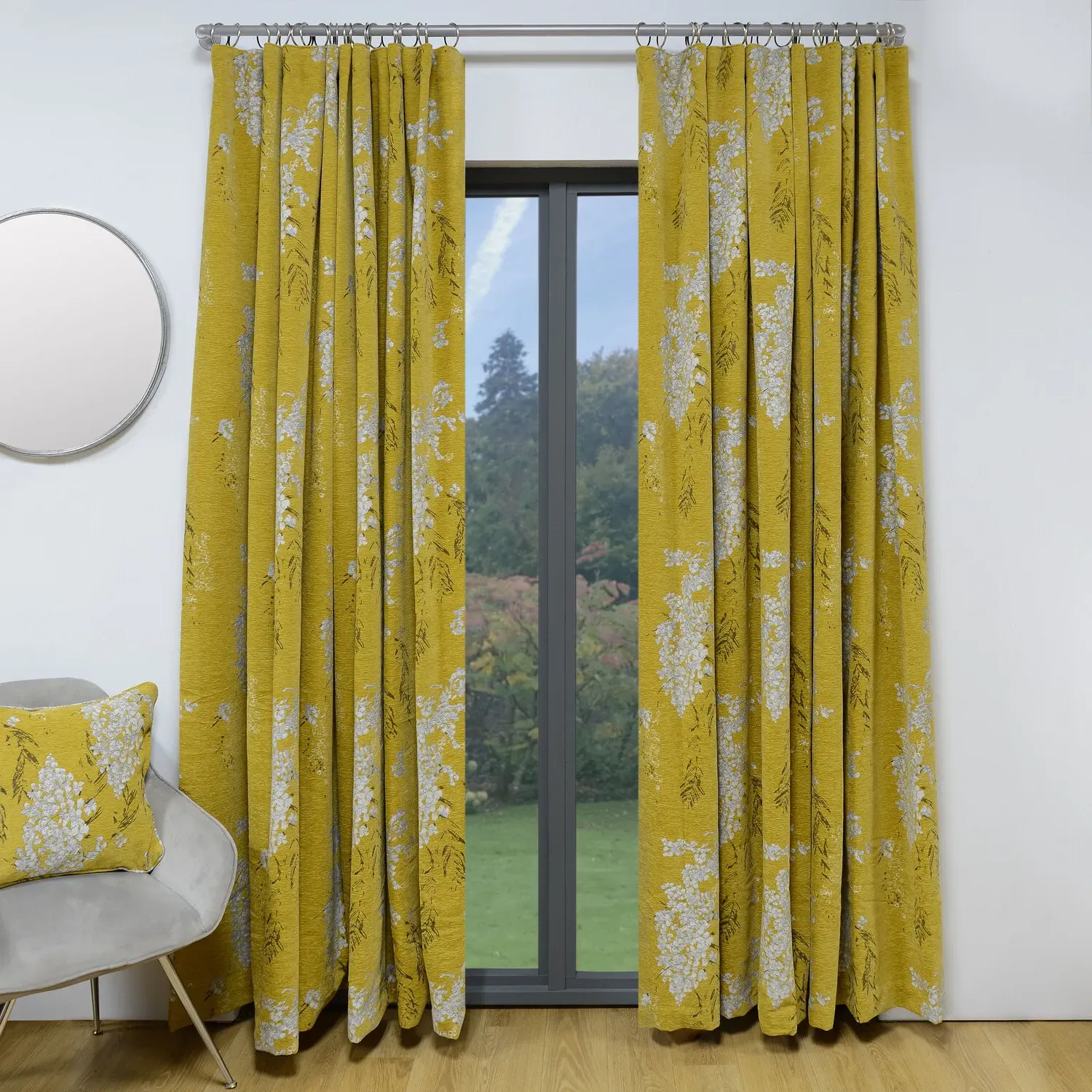 Sakura Taped Curtain - Ochre, Chenille
