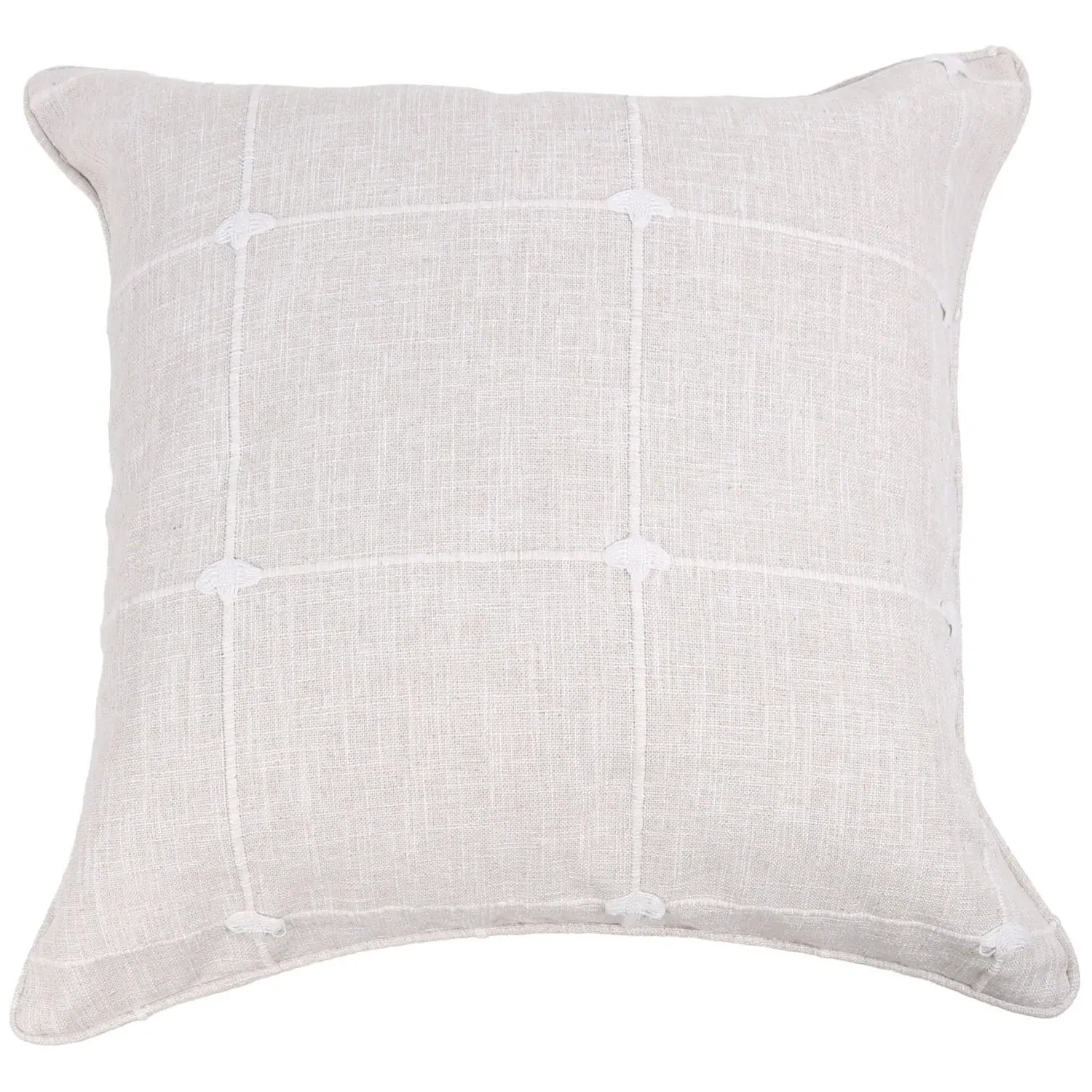 Salcombe Linen Check Cushion - Natural image