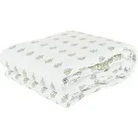Samaira Printed Bedspread - White, Sage
