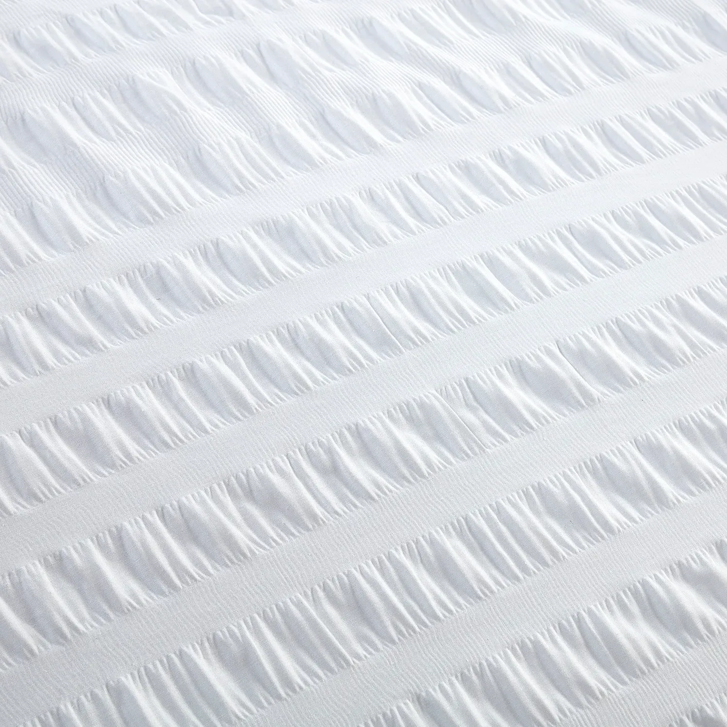 Seersucker Double Duvet Set - White