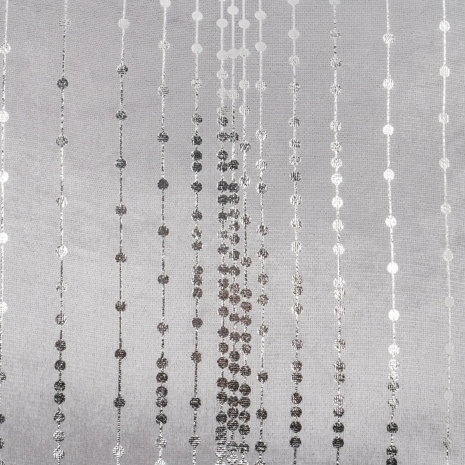 Selina Dotty Stripe Cushion - Silver, Velvet