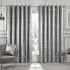 Selina Foil Dotty Stripe Curtains - Silver, Velvet