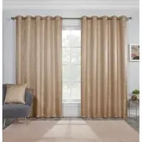Serene Jacquard Eyelet Curtain - Champagne