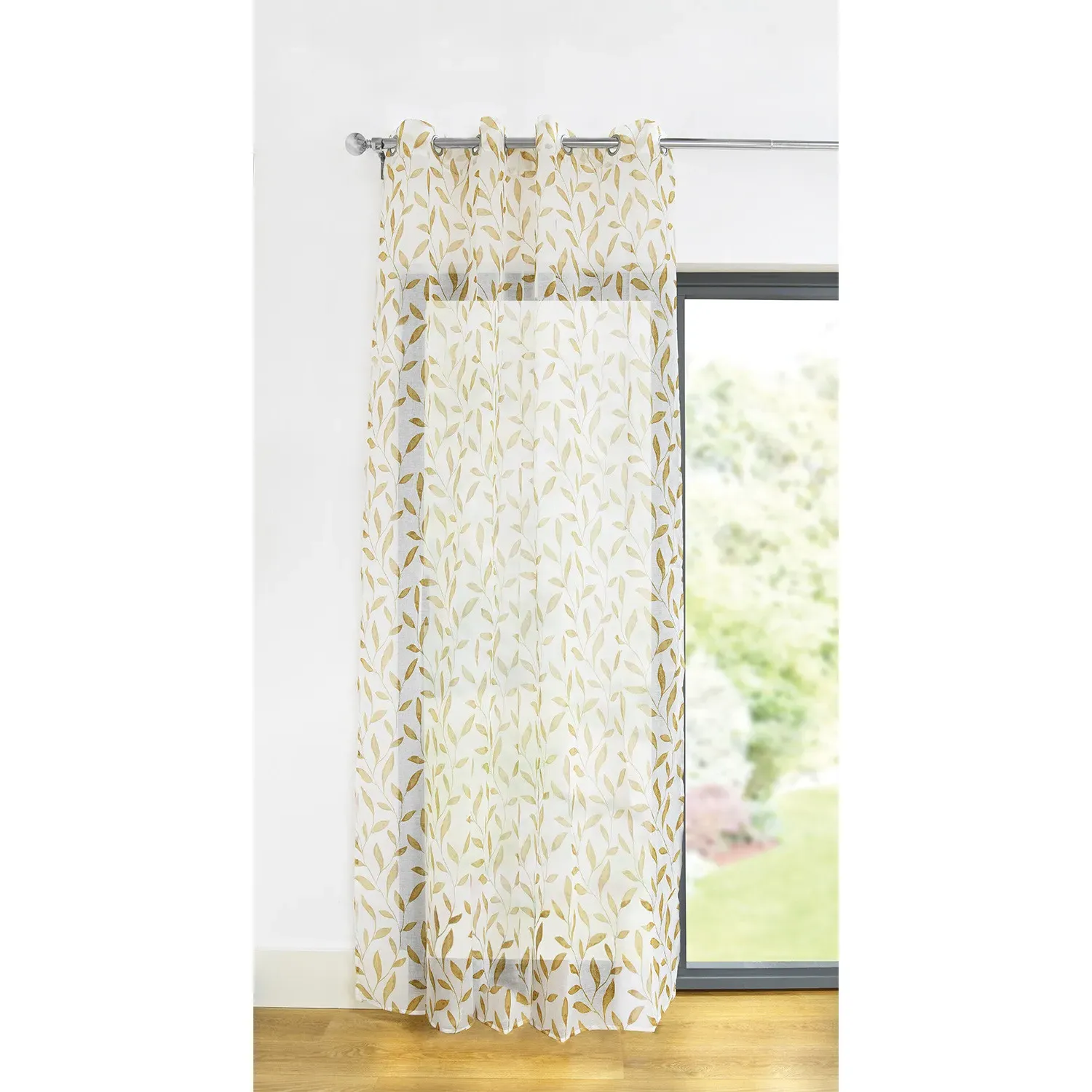 Serenity Leaf Voile Panel - Ochre