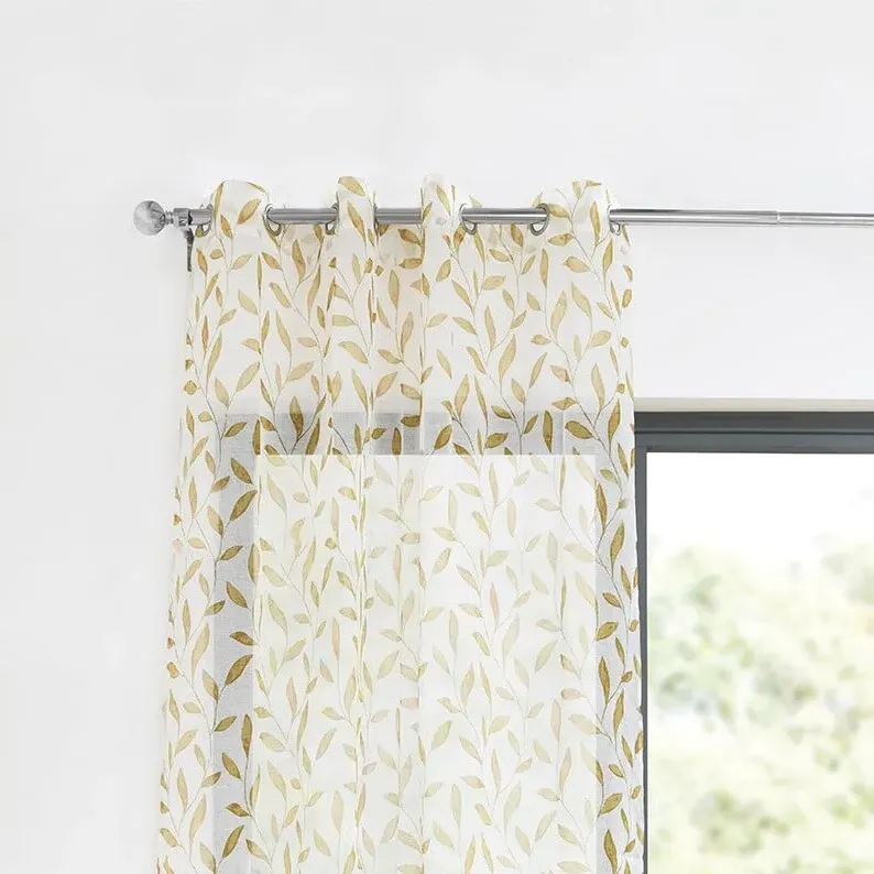 Serenity Leaf Voile Panel - Ochre image