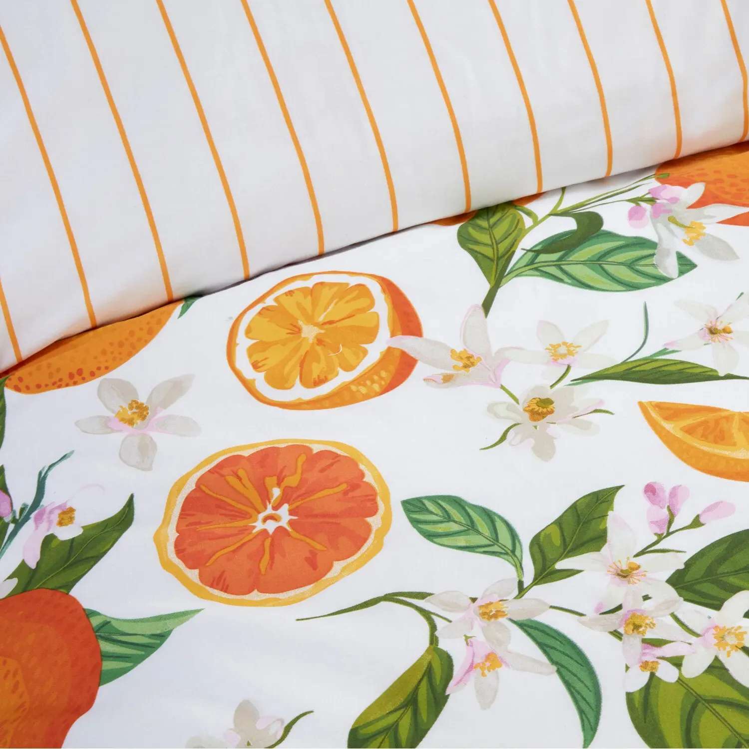Seville Orange Duvet Set - White and Orange
