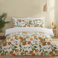 Seville Orange Duvet Set - White and Orange