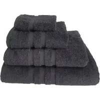 Soft Turkish Cotton Terry Dobby Hand Towel - Black