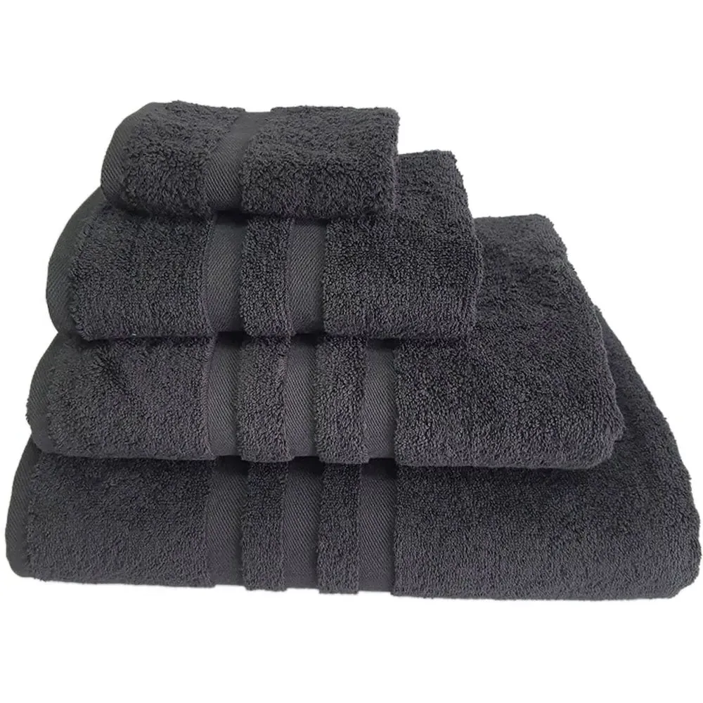 Soft Turkish Cotton Terry Dobby Hand Towel - Black image