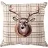 Stags Head Tapestry Cushion - Brown