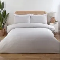 Super King Bamboo Cotton Duvet Cover Set - Silver