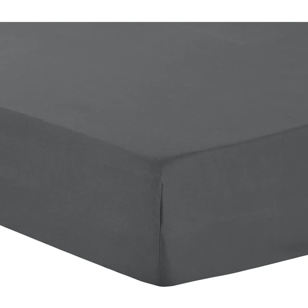 Super King Deep Fitted Sheet - Charcoal, Cotton