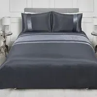 Super King Duvet Cover Set with Pillowcases - Charcoal, Velvet