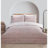 Talia King Size Duvet Cover and Pillowcase Set - Rust