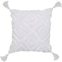 Tangier Tufted Cushion 45x45cm - White