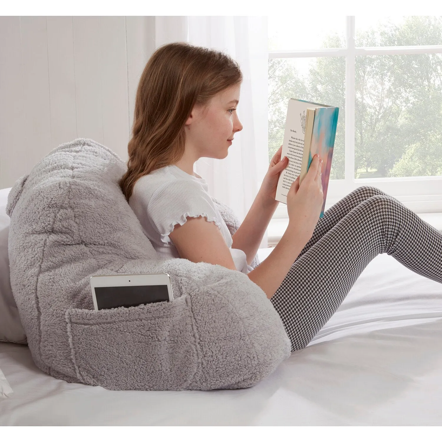 Teddy Cuddle Chair with Storage - Silver image