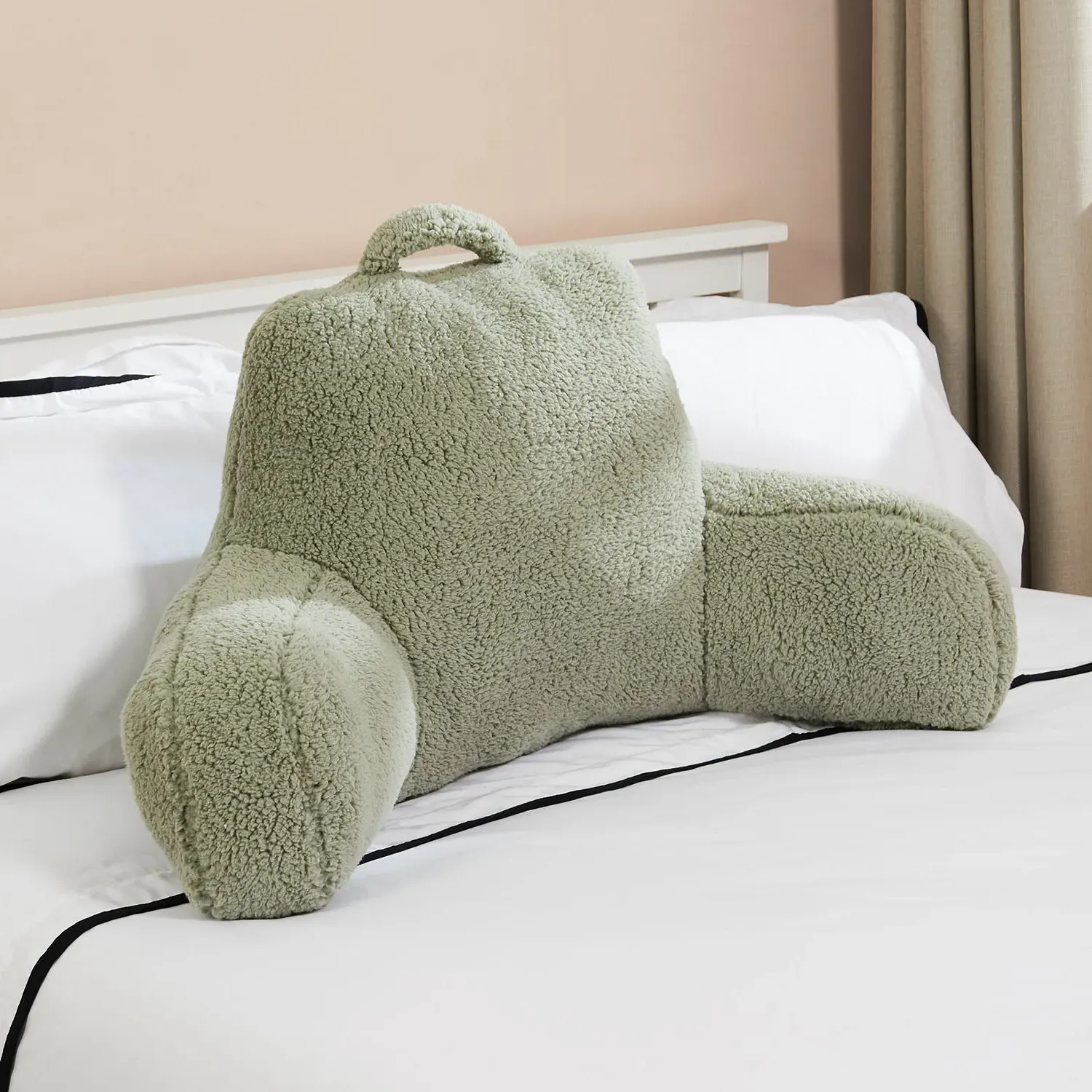 Teddy Fleece Cuddle Cushion - Sage
